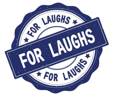 Mavi yuvarlak rozet gülüyor metin için yazılmış.