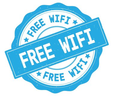 Camgöbeği yuvarlak rozet yazılı Ücretsiz Wifi metin.