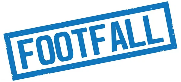 FOOTFALL texto, no retângulo azul selo de fronteira . — Fotografia de Stock
