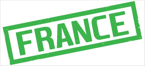 FRANCE text, on green rectangle border stamp. — Stock Photo, Image