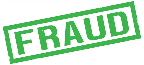 FRAUD text, on green rectangle border stamp. — Stock Photo, Image