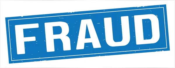 FRAUD text, on full blue rectangle stamp. — Stock Photo, Image