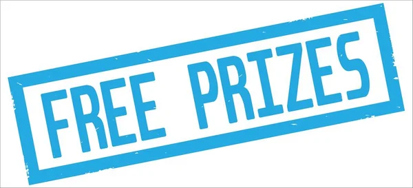 FREE PRIZES text, on cyan rectangle border stamp. — Stock Photo, Image