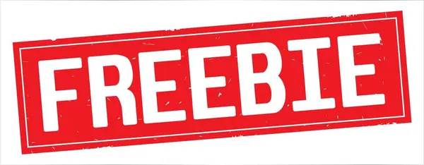 Freebie text na razítko plný červený obdélník. — Stock fotografie
