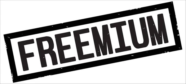 Texto FREEMIUM, sobre sello de borde rectángulo negro . — Foto de Stock