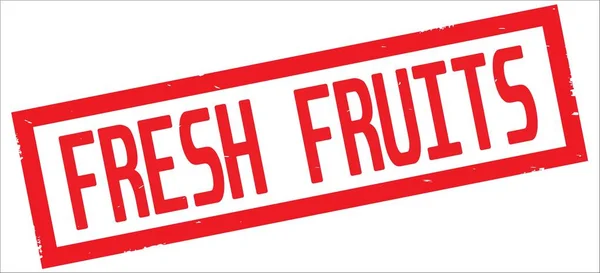 Färska frukter text, den röda rektangeln gränsen stämpel. — Stockfoto