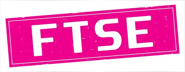 Ftse text, auf rosa Rechteck-Stempel. — Stockfoto
