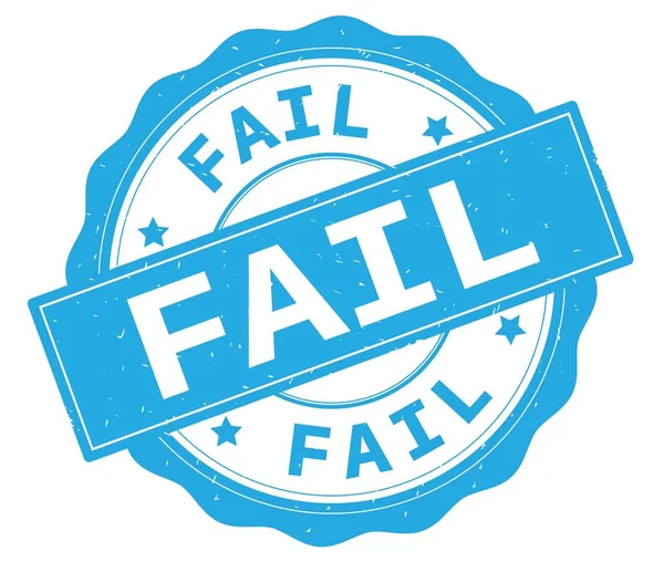 FAIL text, written on cyan round badge. — Stock Photo, Image