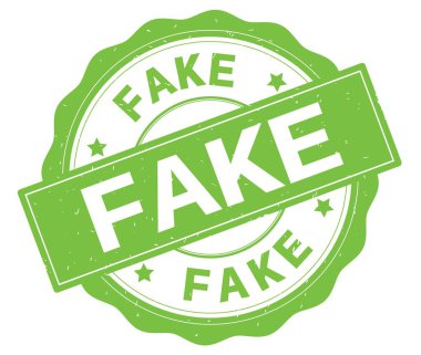 Yeşil yuvarlak rozet yazılmış sahte metni.