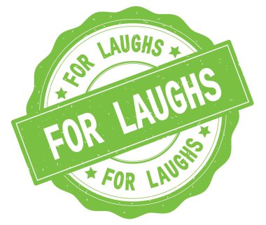 Yeşil yuvarlak rozet gülüyor metin için yazılmış.