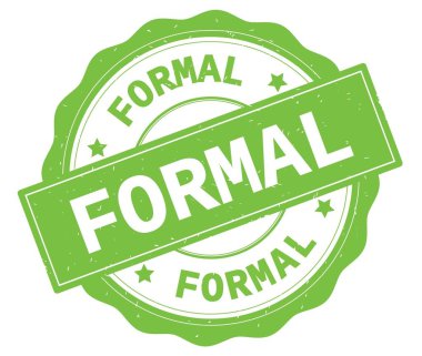 Yeşil yuvarlak rozet yazılı resmi metin.