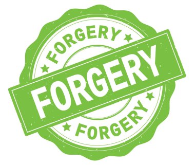 Yeşil yuvarlak rozet yazılmış sahte metni.