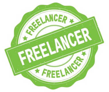 Serbest meslek sahibi metin, yeşil yuvarlak rozet yazılmış.