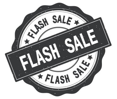 Gri yuvarlak rozet yazılı satış metin, flash.