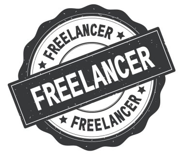 Serbest meslek sahibi metin, gri yuvarlak rozet yazılmış.