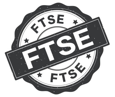 Ftse metin, gri yuvarlak rozet yazılmış.
