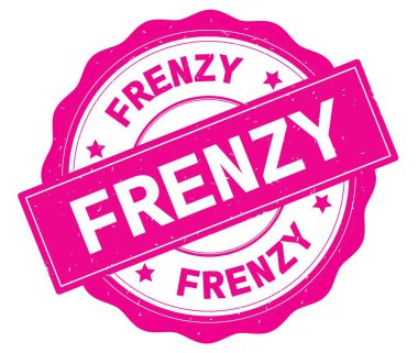 Pembe yuvarlak rozet yazılmış çılgınlık metni.