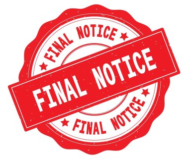 Kırmızı yuvarlak rozet yazılmış son duyuru metni.