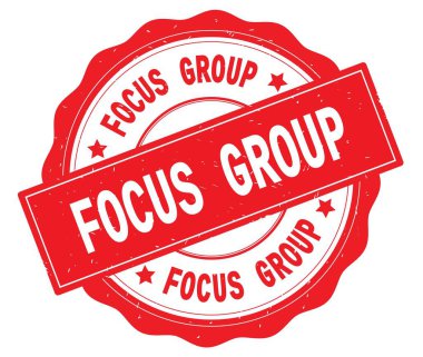 Odak grup metin, kırmızı yuvarlak rozet yazılmış.