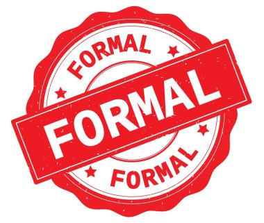 Kırmızı yuvarlak rozet yazılı resmi metin.