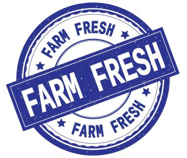 Çiftlik taze, mavi yuvarlak pencere boyutu üzerinde yazılı metin.