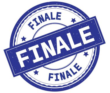 Final, yazılı metin mavi yuvarlak lastik damgası.
