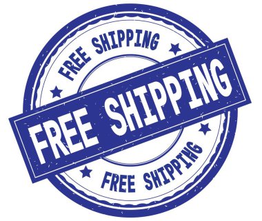 Yazılı metin mavi yuvarlak pencere boyutu üzerinde ücretsiz nakliye.