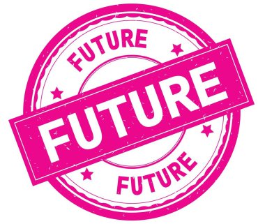 Gelecekte, yazılı metin üzerinde pembe yuvarlak pencere boyutu.