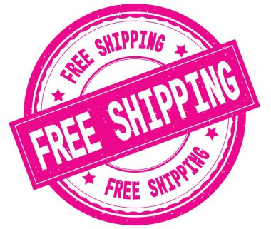 Yazılı metin pembe yuvarlak pencere boyutu üzerinde ücretsiz nakliye.