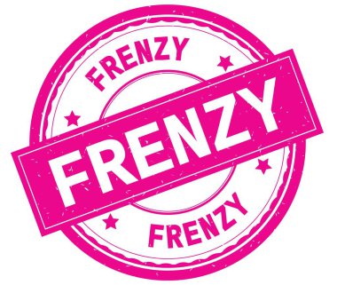 Çılgınlık, yazılı metin pembe yuvarlak lastik damgası.