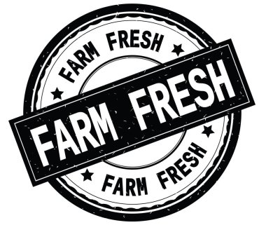 Çiftlik taze yazılı metni siyah yuvarlak pencere boyutu.