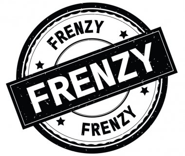 Yazılı metin siyah yuvarlak lastik damgası frenzy.