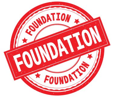 Yazılı metin kırmızı yuvarlak lastik damgası Vakfı.