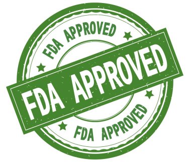 Metin yeşil yuvarlak pencere boyutu üzerinde yazılı FDA onaylı,.