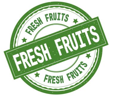 Taze meyve, yeşil yuvarlak pencere boyutu üzerinde yazılı metin.