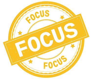 Odaklan, sarı yuvarlak pencere boyutu üzerinde yazılı metin.