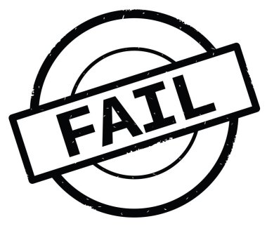 Siyah daire basit damgası yazılmış metni, başarısız.