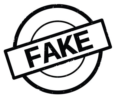 Siyah daire basit damgası yazılmış sahte metni.