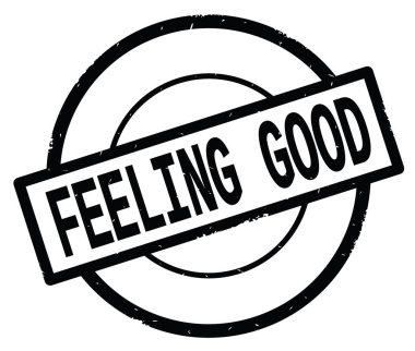 Siyah daire basit damgası yazılmış duygu iyi metni.