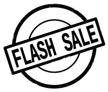 Siyah daire basit damgası yazılı satış metin, flash.
