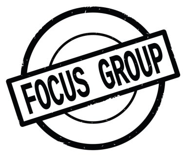 Odak grup metin, siyah daire basit damga yazılmış.