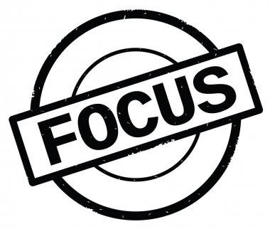 Odağı metin, siyah daire basit damga yazılmış.