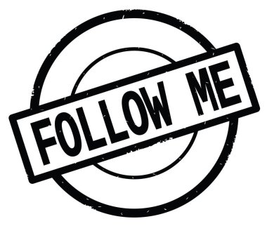 Siyah daire basit damgası yazılmış metni, beni takip et.