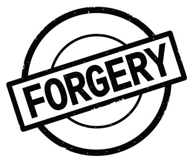 Siyah daire basit damgası yazılmış sahte metni.