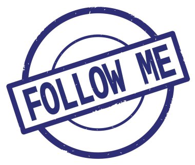 Mavi daire basit damgası yazılmış metni, beni takip et.
