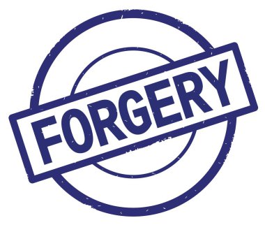 Sahte metin, mavi daire basit damga yazılmış.