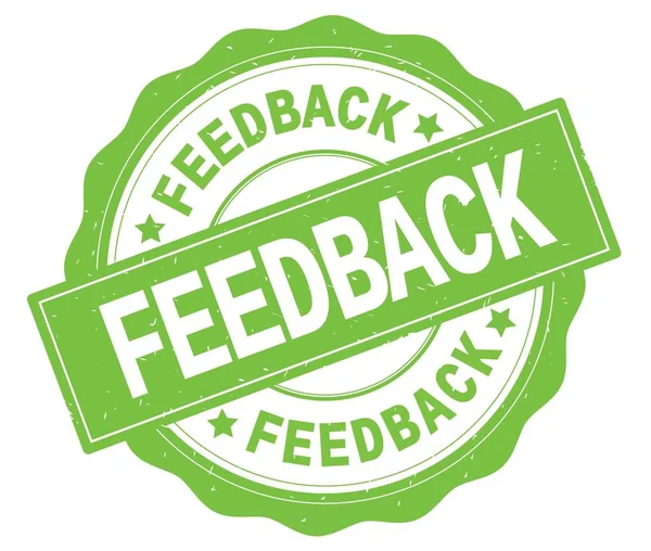 Yeşil yuvarlak rozet yazılmış geri bildirim metni.