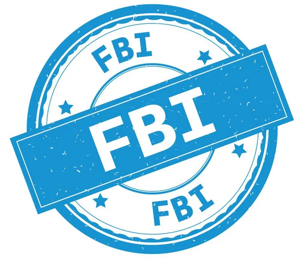 FBI, texto escrito sobre el sello de goma redonda cyan . — Foto de Stock