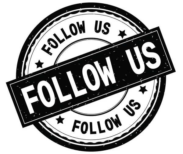 Yazılı metin siyah yuvarlak pencere boyutu üzerinde bizi izleyin.