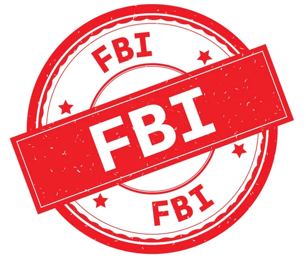 Texto escrito del FBI sobre sello de goma redondo rojo . — Foto de Stock